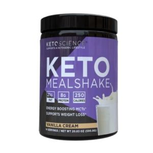 Keto Science Ketogenic Meal Shake Vanilla Dietary Supplement, Rich in MCTs and Protein, Paleo Friendly, Weight Loss, 14 servings, 20.7 oz Packaging May Vary