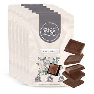 Choc Zero Milk Chocolate Keto Squares - No Added Sugar, Low Carb, Gluten Free (6 bags, 60 snacking pieces)
