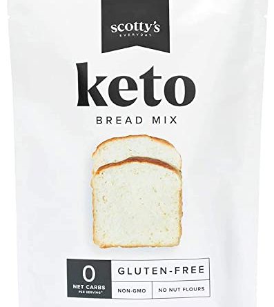 Keto Bread Zero Carb Mix - Keto and Gluten Free Bread Baking Mix - 0g Net Carbs Per Serving - Easy to Bake - No Nut Flours - Makes 1 Loaf (9.8oz Mix) - Sugar Free, Non-GMO, Kosher Bread