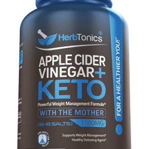 Herbtonics Apple Cider Vinegar Capsules Plus Keto BHB | Fat Burner & Weight Loss Supplement for Women & Men | Appetite Suppressant