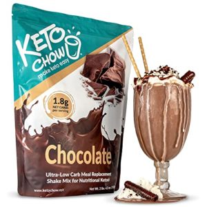 Keto Chow Chocolate | Keto Meal Replacement Shake Powder | Nutritionally Complete Keto Food | Low Carb Keto Meals | Delicious Easy Meal Substitute Drink | Protein Rich You Choose The Fat| 21 Meal Bulk Pack