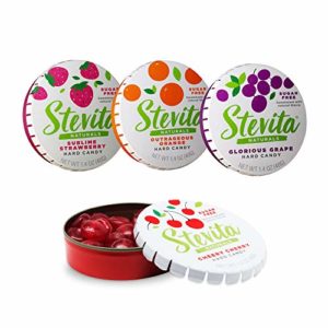 Stevita SteviaSweet, Variety Pack - 1.4 oz - Natural Strawberry, Grape, Cherry & Orange Flavors - Stevia-Sweetened, Sugar-Free Hard Candy - Vegetarian, Keto, Gluten Free - 104 Total Servings