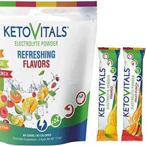 Keto Vitals Original Electrolyte Powder Stick Packs | Keto Friendly Electrolyte Travel Packets | Variety Individual Packets | Energy Drink Mix | Zero Calorie Zero Carb (Original Assorted, 30 Count)