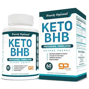 Purely Optimal Premium Keto Diet Pills - Utilize Fat for Energy with Ketosis - Boost Energy & Focus, Manage Cravings, Support Metabolism - Keto Bhb Supplement for Women & Men - 30 Days Supply