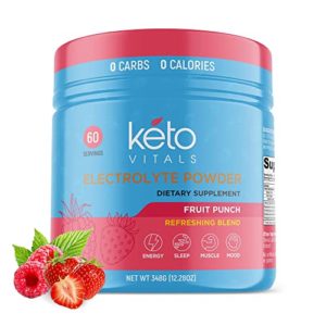 Keto Vitals Electrolyte Powder | Keto-Friendly Electrolytes with Potassium, Magnesium, Sodium, Calcium | Keto Electrolytes Supplement Energy Drink Mix | Sugar-Free, Zero Calories, Zero Carbs