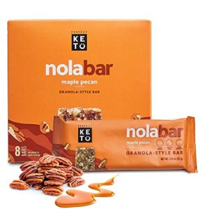 Perfect Keto Nola Bars | Gluten-Free Keto Granola Bars with Zero Added Sugar | Enjoy a Chewier, Nuttier, and Tastier Way to Curb Cravings and Start the Day | 8 Pack (Maple Pecan)