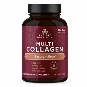 Ancient Nutrition Collagen Pills for Hair, Skin and Nails, Beauty + Sleep 45 Ct, Collagen Supplement + Magnesium, Supports Skin and Nails, Sleep, Paleo and Keto Friendly, Gluten Free