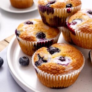 Delicious Keto Blueberry Muffins with Glaze Icing Recipe