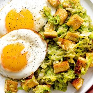 Keto Cheesy Cabbage Pesto Hash [Easy, Filling Low-Carb Breakfast]